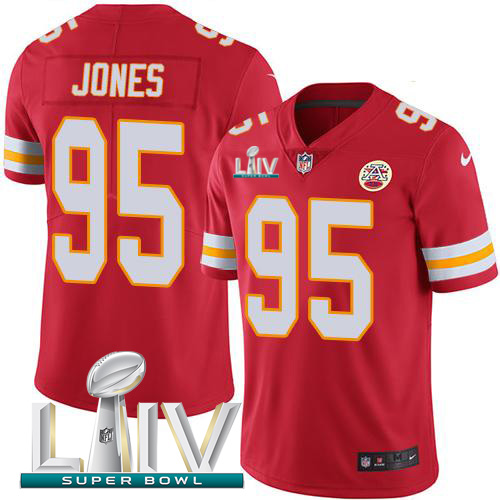 Kansas City Chiefs Nike #95 Chris Jones Red Super Bowl LIV 2020 Team Color Youth Stitched NFL Vapor Untouchable Limited Jersey